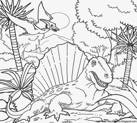 Диметродон динозавр раскраска