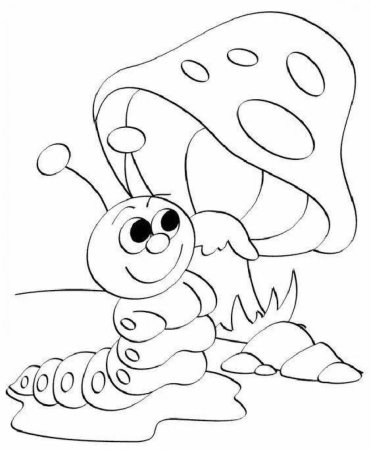 Раскраска гусеница для малышей