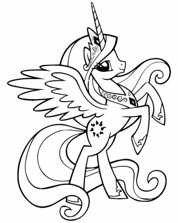 Раскраски my little Pony принцесса Селестия