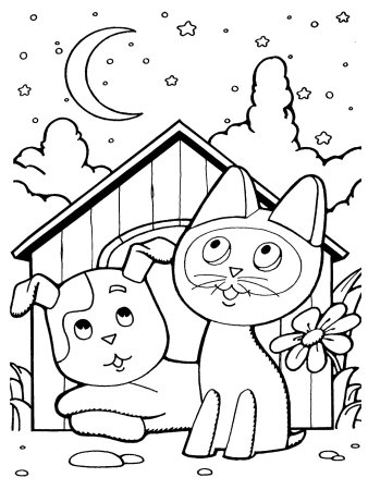 Котёнок Гав мультфильм раскраска