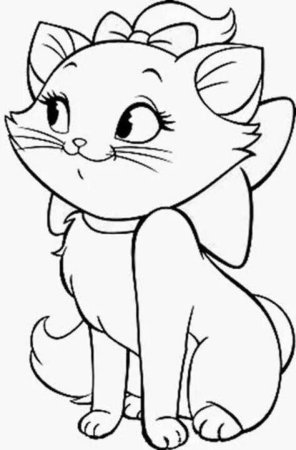 Раскраска кошка с котятами