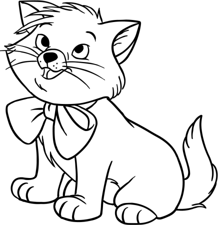 Раскраска кошка с котятами