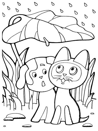 Кошечка с бантиком раскраска