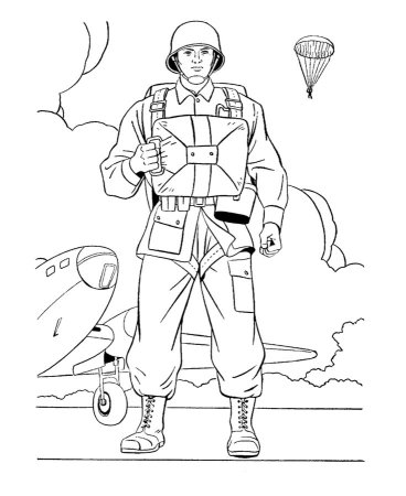 Солдат раскраска для детей
