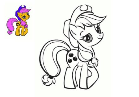 Поняшки раскраски эпл Джек