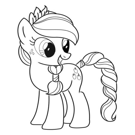 Раскраска эпл Джек пони в платье