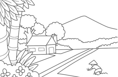 Раскраска пейзаж