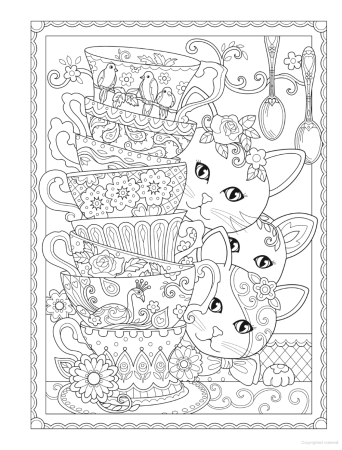 Кошки. Раскраска