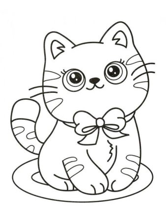 Раскраска кот и кошка