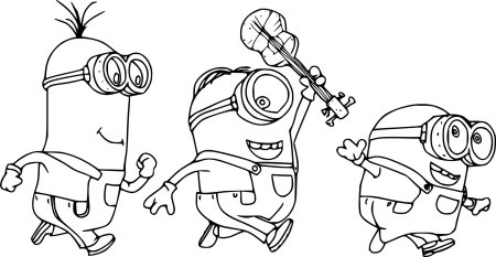Картинки для раскрашивания Миньоны