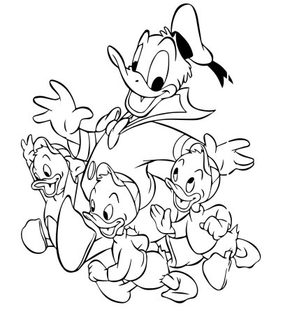 Раскраска Дисней Дональд дак