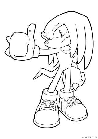 Раскраска Соник НАКЛЗ