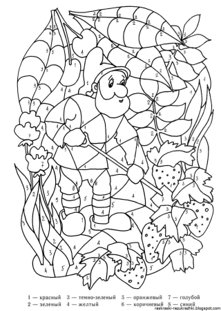 Интересная мозаика раскраска для детей