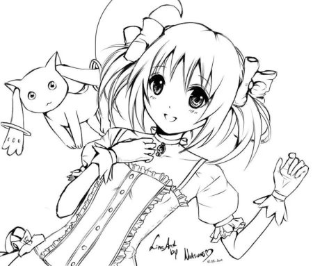 Раскраски в стиле аниме для девочек