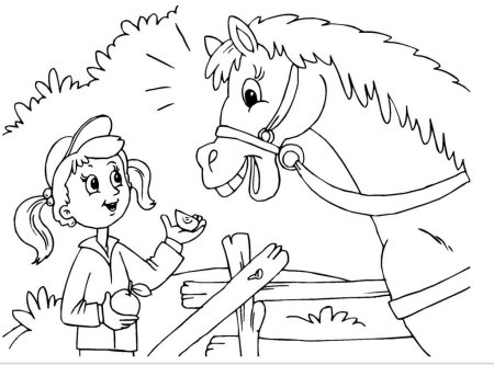 Раскраски для девочек лошади
