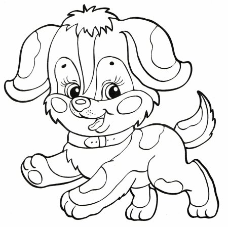 Раскраска собачка для детей 6-7 лет