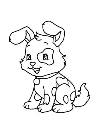 Щенок раскраска для детей