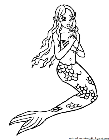 Раскраски принцессы Диснея Ариэль