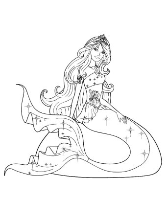 Русалка Ариэль раскраска