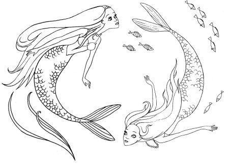 Раскраска Барби принцесса Русалочка