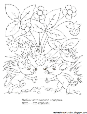 Летние раскраски для детей 6-7 лет