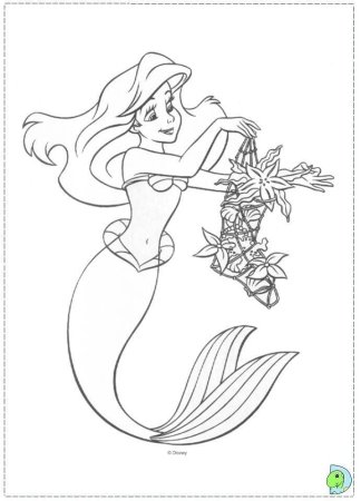 Русалочка Ариель Раскрасска