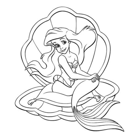 Русалочка Ариель Раскрасска
