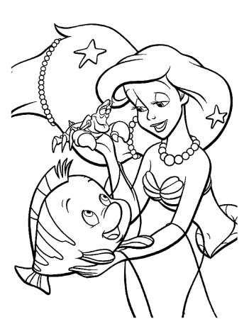 Русалка раскраска для детей 3 лет