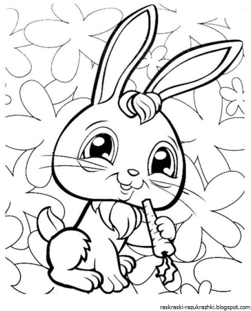 Заяц раскраска для детей