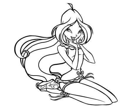 Раскраска феи Винкс для распечатки