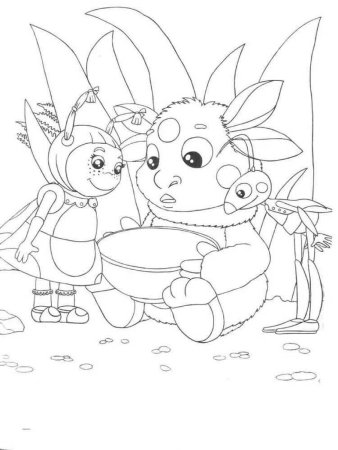 Лунтик с ягодкой раскраска