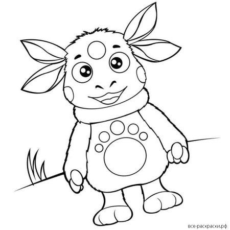 Лунтик раскраска Мила