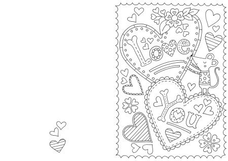 Открытка для раскрашивания