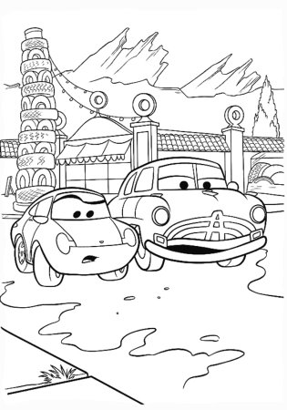 Раскраска Тачки док Хадсон