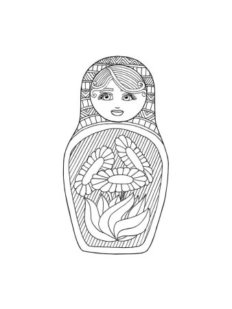 Трафарет Матрешка а4