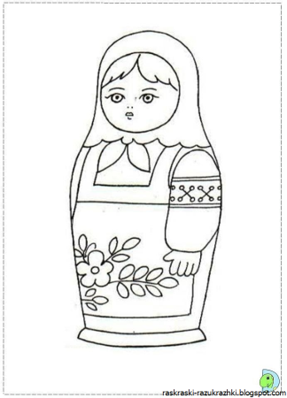 Вятская Матрешка раскраска