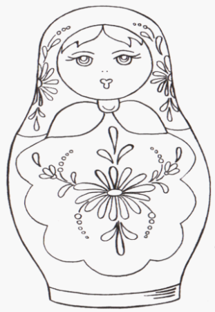 Раскраска антистресс Матрешка