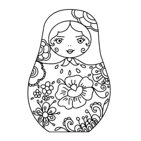 Раскраска Матрешка