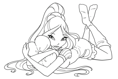 Раскраска феи Винкс Флора