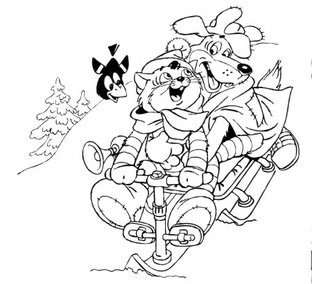 Раскраска кота Матроскина из Простоквашино