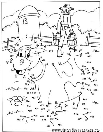 Соединить точки по цифрам до 100