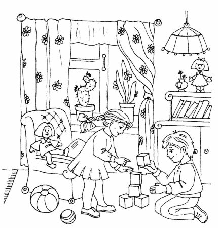 Раскраска детский садик