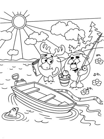 Смешарики раскраска Копатыч