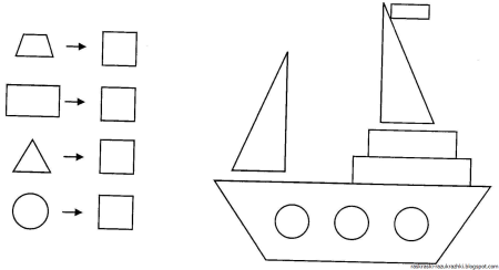 Фигуры из геометрических фигур дошкольникам