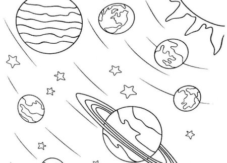 Космос рисунок карандашом