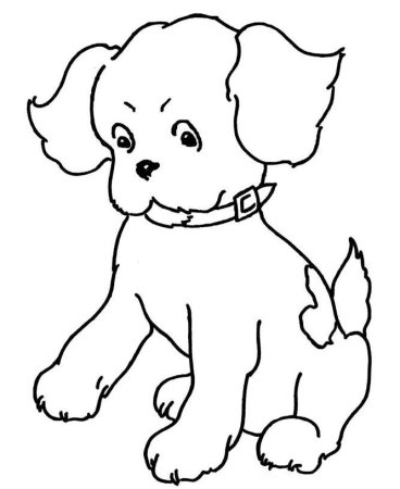Раскраска собачка для детей 6-7 лет