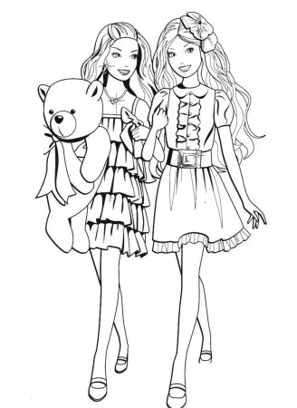 Модные девочки. Раскраска