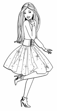 Раскраска Барби модница
