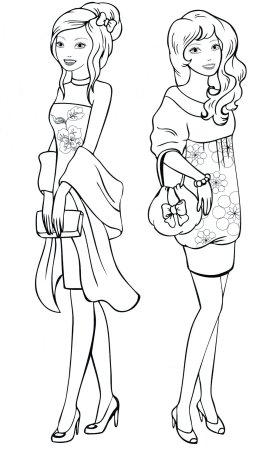 Модные девочки. Раскраска