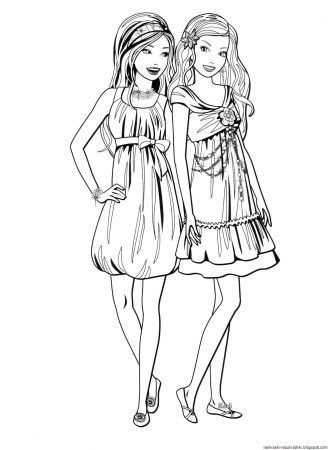 Модные девочки. Раскраска